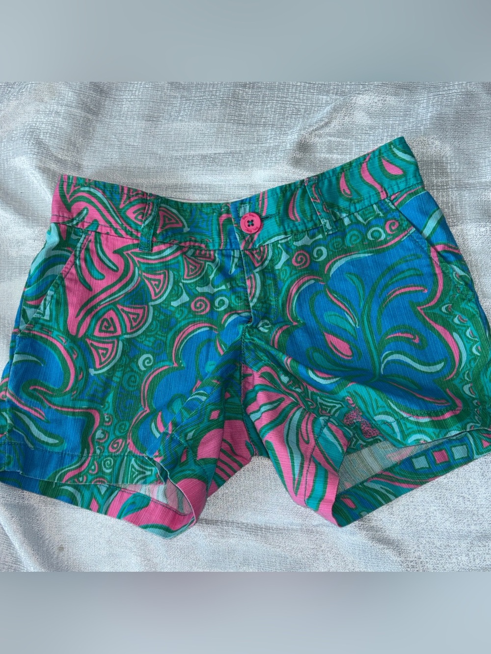 NWOT Lilly Pulitzer Callahan Shorts Lilly Lounge Green Blue Pink Floral Size 00